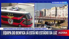Muito apoio à chegada do autocarro: comitiva do Benfica já está no Estádio da Luz
