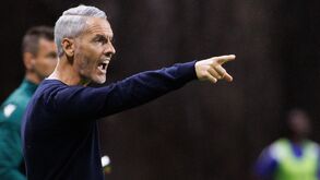 Carlos Vicens, treinador do Sp. Braga, durante o jogo contra o Zeleznicar