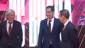 Pedro Proença em Braga: presidente da FPF com Jorge Jesus e António Salvador no jogo da Liga Conferência