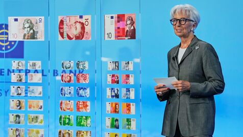 Christine Lagarde apresenta propostas de notas de euro em Frankfurt