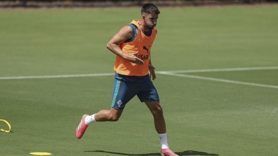 Gonçalo Inácio num treino da Seleção no Mundial