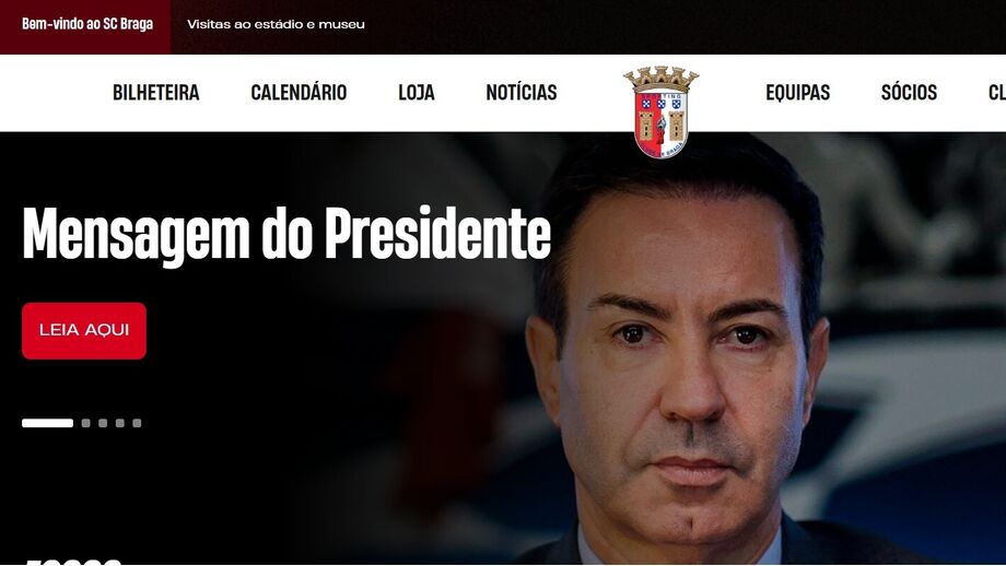 Aspecto do novo site