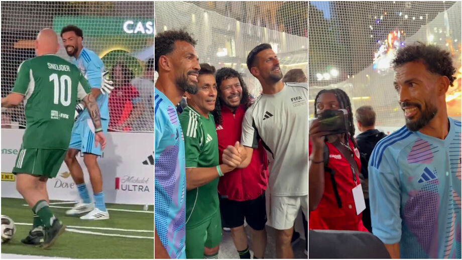 O guarda-redes de Cabo Verde entrou em campo no 'Fanaticsfest' e posou ao lado de grandes figuras do desporto