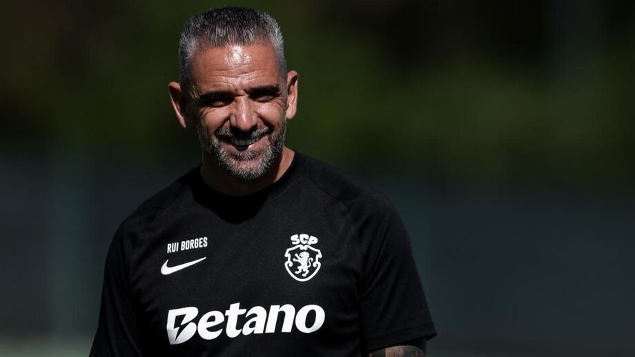 Rui Borges no treino do Sporting