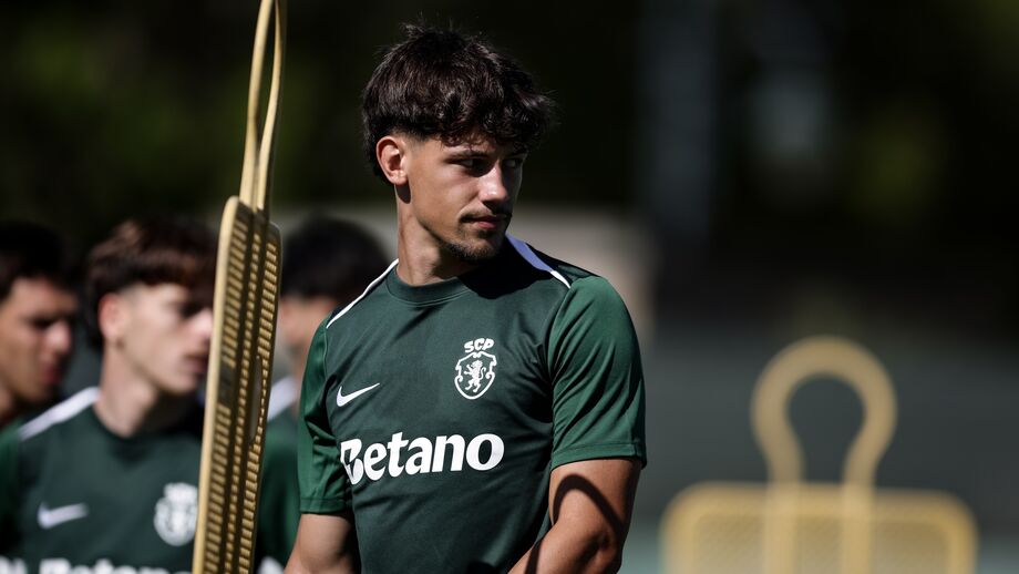 Rafael Nel durante o treino do Sporting