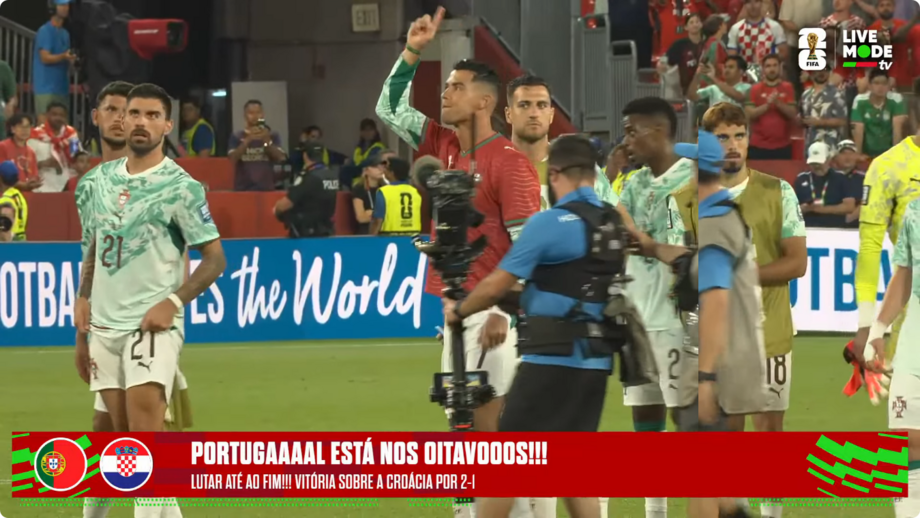 Momento após o apito final no Portugal-Croácia
