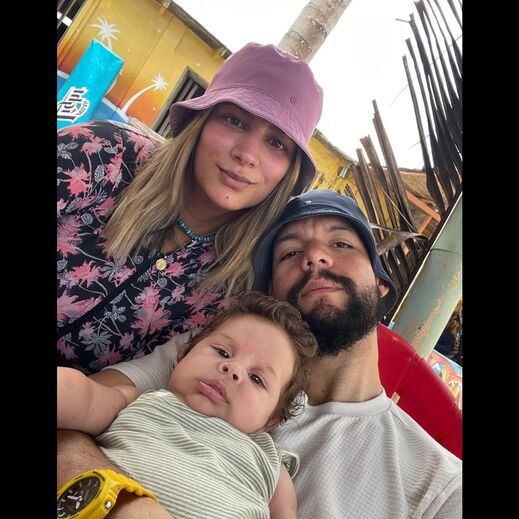 Jogador com a família