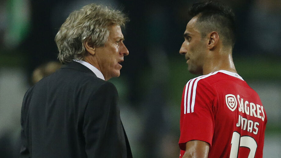 Jorge Jesus e Jonas na Supertaça de 2015 