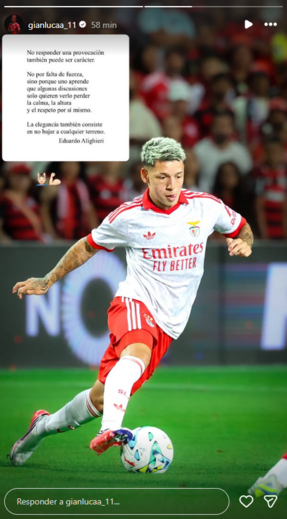 O story de Prestianni depois do Benfica-Flamengo
