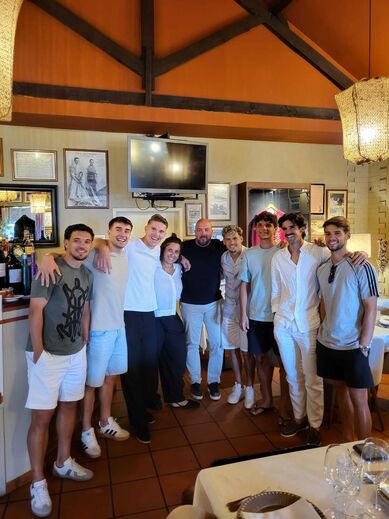 Trincão e Gyökeres no almoço de despedida de Trincão do Sporting