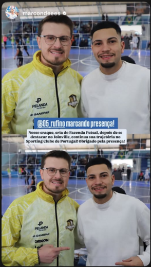 O 'story' republicado por Felipe Rufino no Instagram