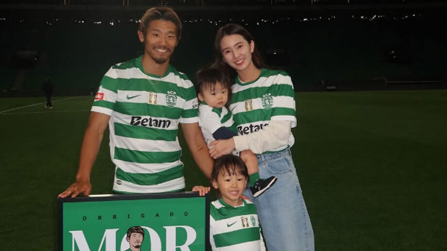 Morita, a mulher e os filhos em Alvalade