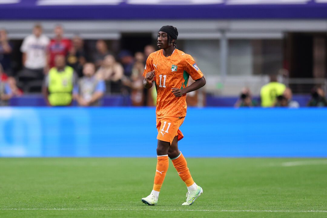 Ivory Coast's Yan Diomande (11) runs on the field during the World Cup round of 32 soccer match between Ivory