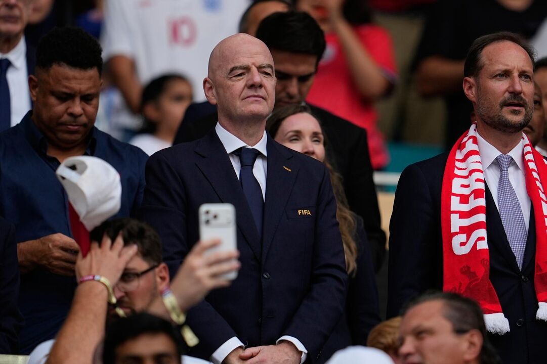 FIFA President Gianni Infantino attends the World Cup quarterfinal soccer