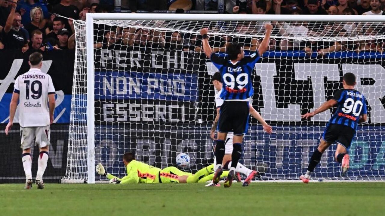 Ederson celebra golo no jogo entre Atalanta e Bolonha