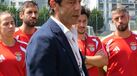 Rui Costa no treino da equipa de futebol feminino
