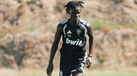 Abdu Dafé em ação pelo Casa Pia no particular com o Feirense 