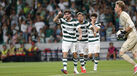 Jogadores do Sporting festejam frente ao V. Guimarães
