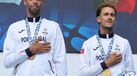 Rafael Reis (bronze) e Tiago Antunes (ouro) em Taranto