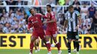 Cody Gakpo of Liverpool (C) celebrates scoring the 1-1 goal