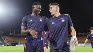 Rafael Bandeira com Mender García, companheiro de equipa no Chungbuk Cheongju FC