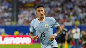 Brian Rodríguez em ação pelo Uruguai frente a Cabo Verde no Mundial'2026