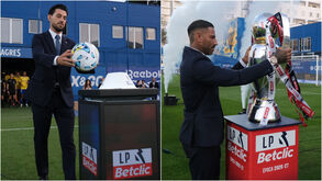 Pizzi e Ricardo Quaresma na cerimónia de abertura da Liga Betclic
