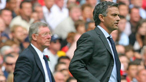 Sir Alex Ferguson e José Mourinho num Chelsea-Man. United de 2007
