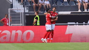 Paciência festeja golo com Guilherme Romão