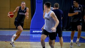 Rúben Prey num treino da Seleção Nacional