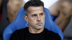 Marco Silva durante o jogo com o Aarhus