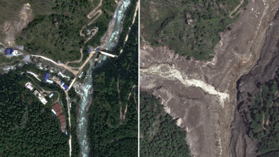 Imagens de satélite mostram o antes e depois da enxurrada no Nepal 
