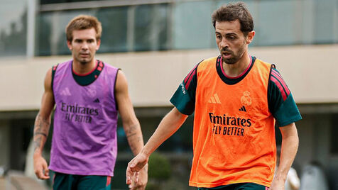 Bernardo Silva no treino do Real