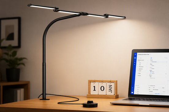Candeeiro de secretária para iluminação profissional e descanso visual