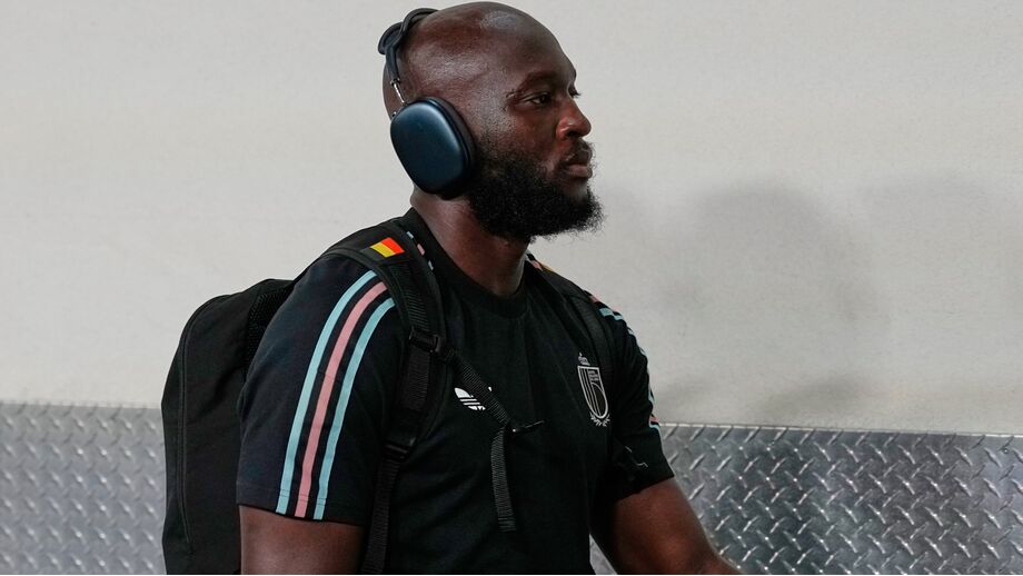 Lukaku antes do jogo da Bélgica frente a Espanha no Mundial'2026