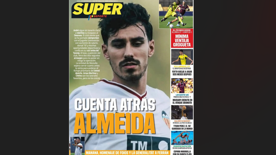 André Almeida na capa do 'Super Deporte'