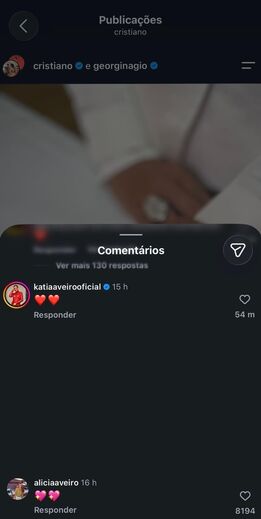Reações de Kátia Aveiro e de Alicia, filha de Hugo Aveiro, ao casamento de Cristiano Ronaldo e Georgina