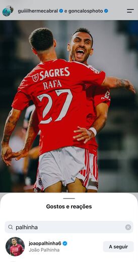 João Palhinha gostou da exibição do Benfica
