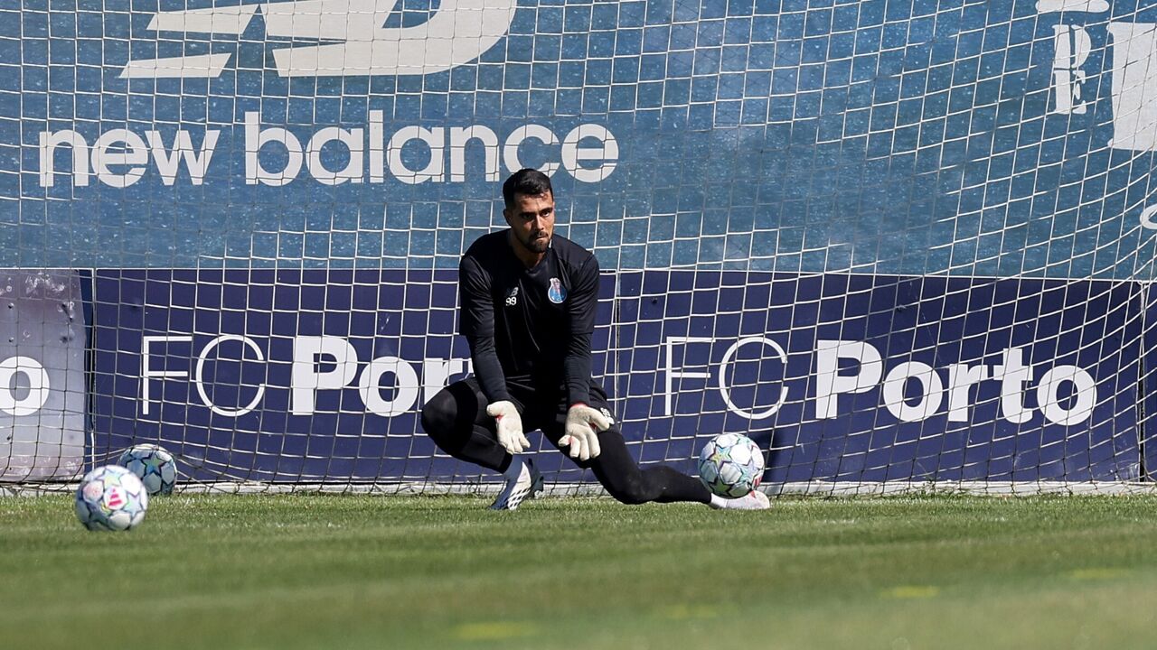 Diogo Costa no treino do FC Porto