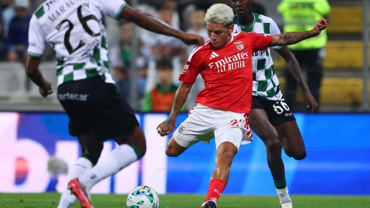 Prestianni fez um dos golos do Benfica ao Moreirense