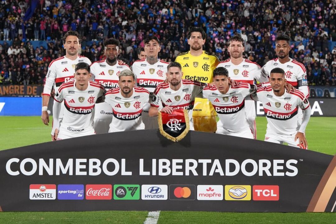 Brazil's Flamengo team pose for a group photo prior to