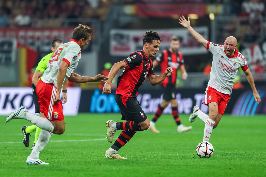 Ardon Jashari of AC Milan seen in action during UEFA Europa League 2026/27 League Phase - Matchday 1 football match