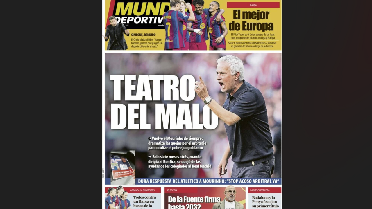 A capa do 'Mundo Deportivo' de 22/09/2026