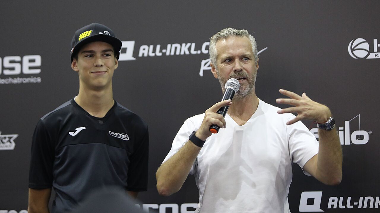 Noah com o pai Tiago Monteiro
