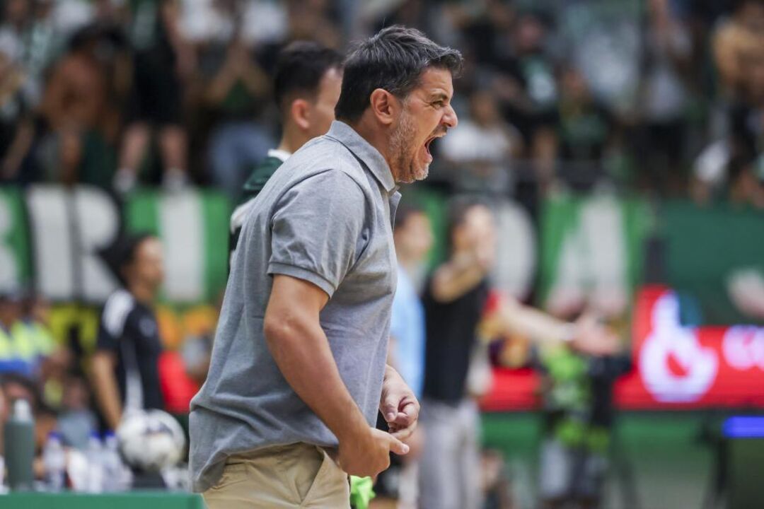 Nuno Dias, treinador do Sporting, durante o dérbi com o Benfica