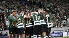Jogadores do Sporting fazem a festa frente ao Galatasaray