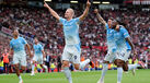 Haaland celebra golo frente ao Man. United
