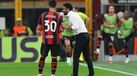 AC Milan's head coach Ruben Amorim talks with Ardon Jashari