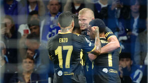 Erling Haaland celebra golo frente ao FC Porto no Estádio do Dragão