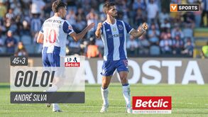 O golo de André Silva que empatou o Casa Pia-FC Porto